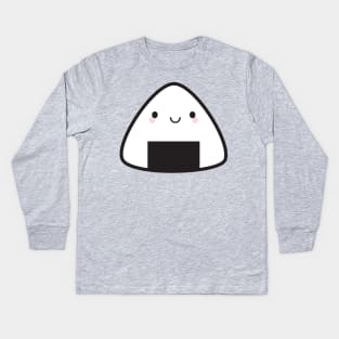 Kawaii Onigiri Rice Ball Kids Long Sleeve T-Shirt